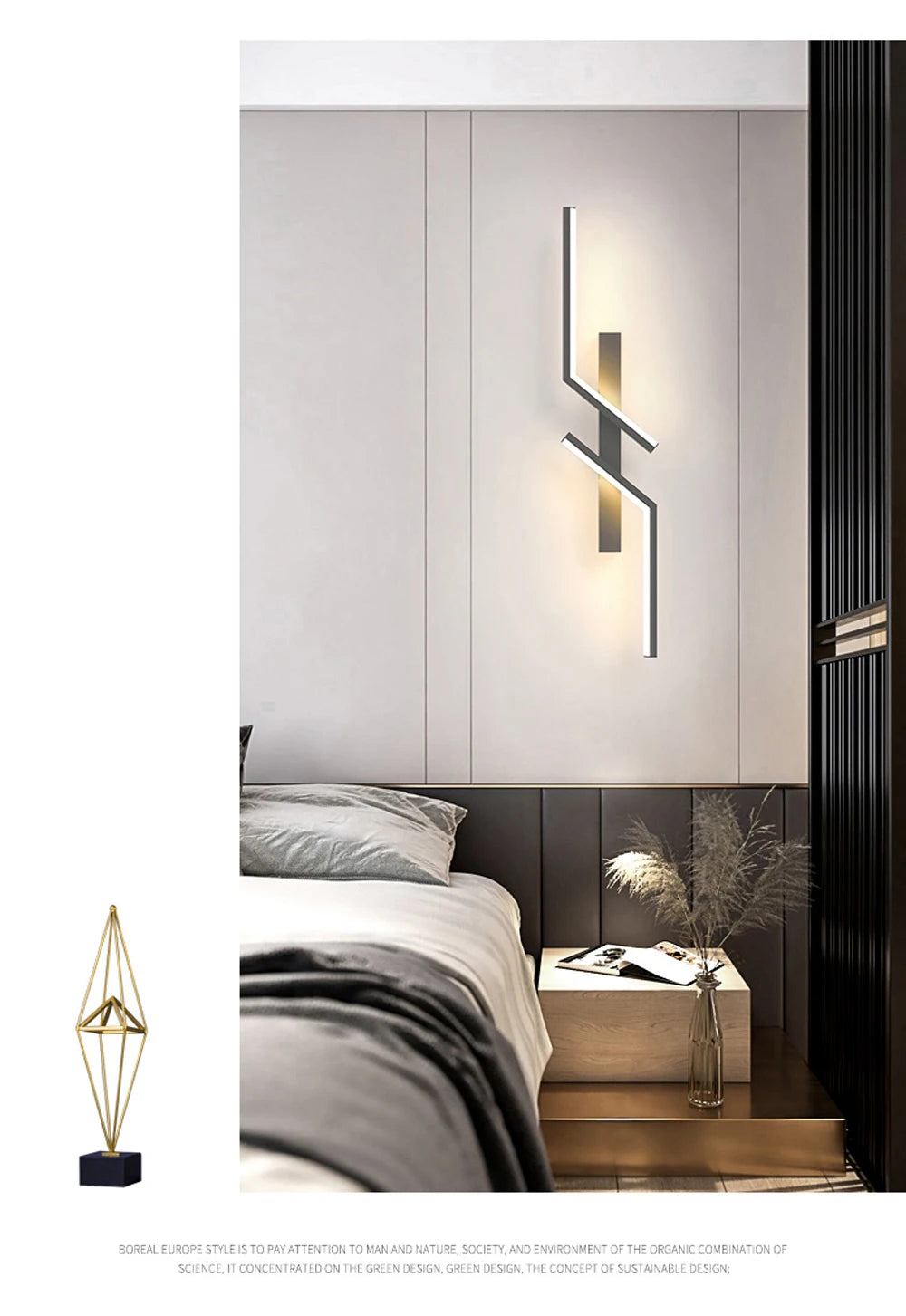 Modern LED Wall Lamp Long Bar Light Home Decor Living Room Bedroom Minimalist Wall Scone Bedside Background Interior Lighting