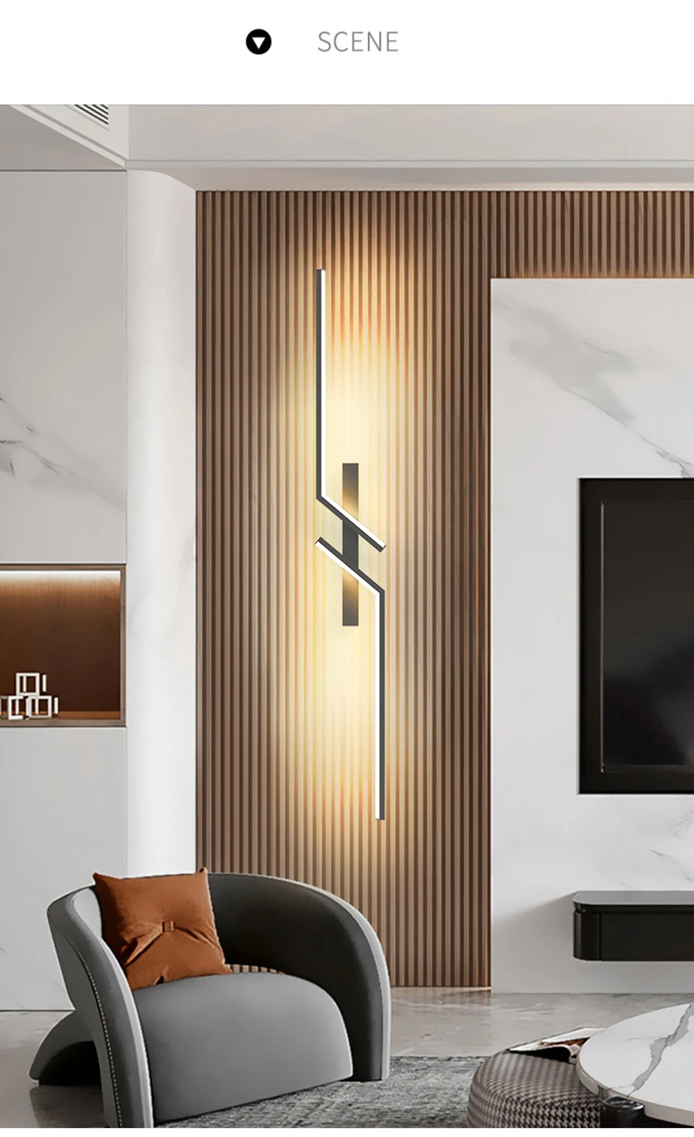 Modern LED Wall Lamp Long Bar Light Home Decor Living Room Bedroom Minimalist Wall Scone Bedside Background Interior Lighting