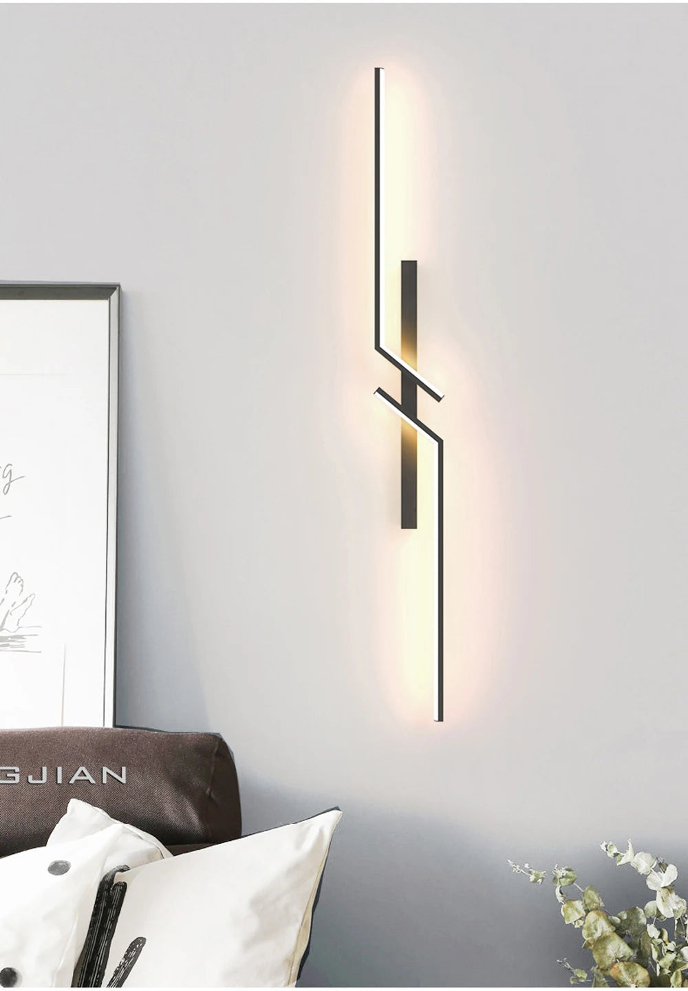 Modern LED Wall Lamp Long Bar Light Home Decor Living Room Bedroom Minimalist Wall Scone Bedside Background Interior Lighting