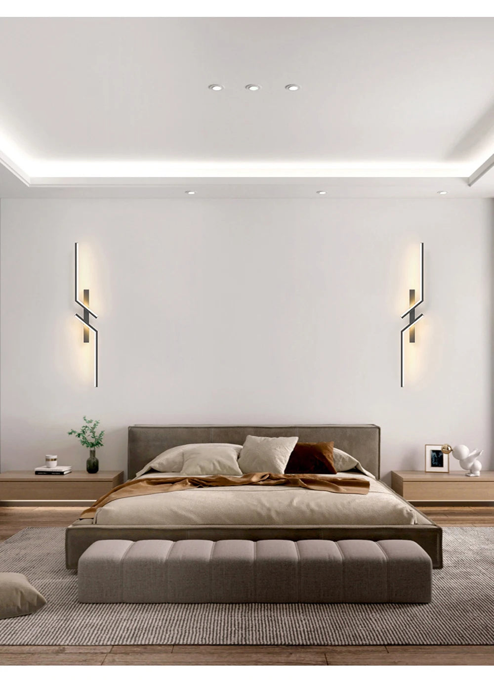 Modern LED Wall Lamp Long Bar Light Home Decor Living Room Bedroom Minimalist Wall Scone Bedside Background Interior Lighting