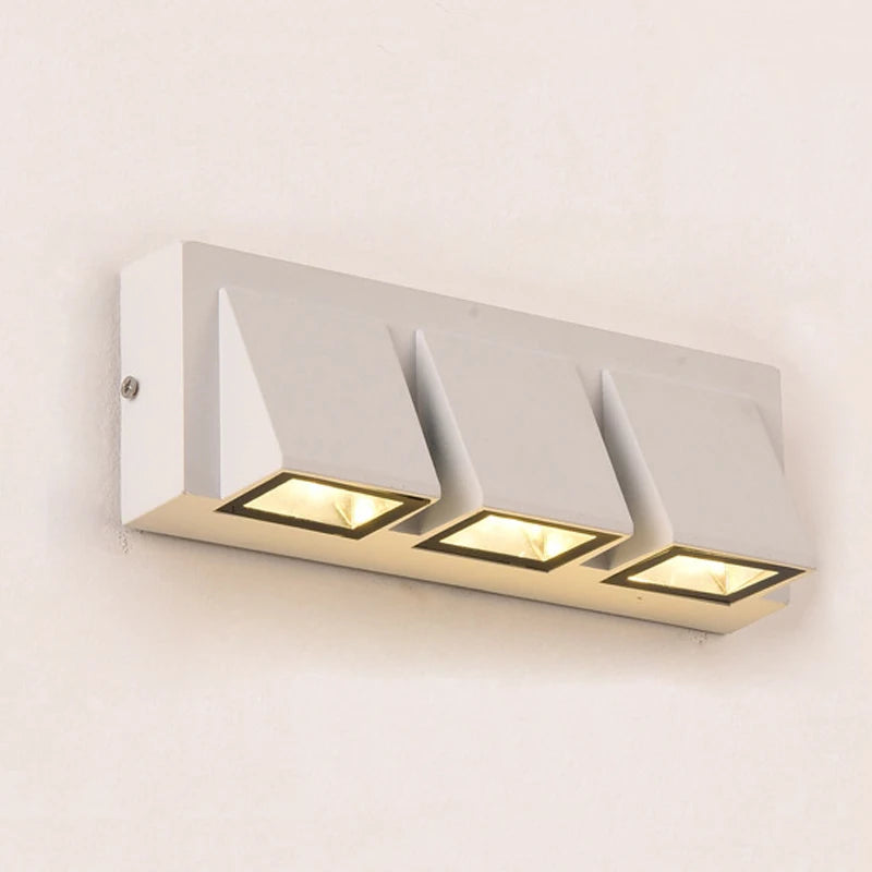 Home Decor 5W 15W LED Wall Light Indoor Outdoor Waterproof Aluminum Three-head Wall Lamp for Garden Porch Bedroom Stairs Lights