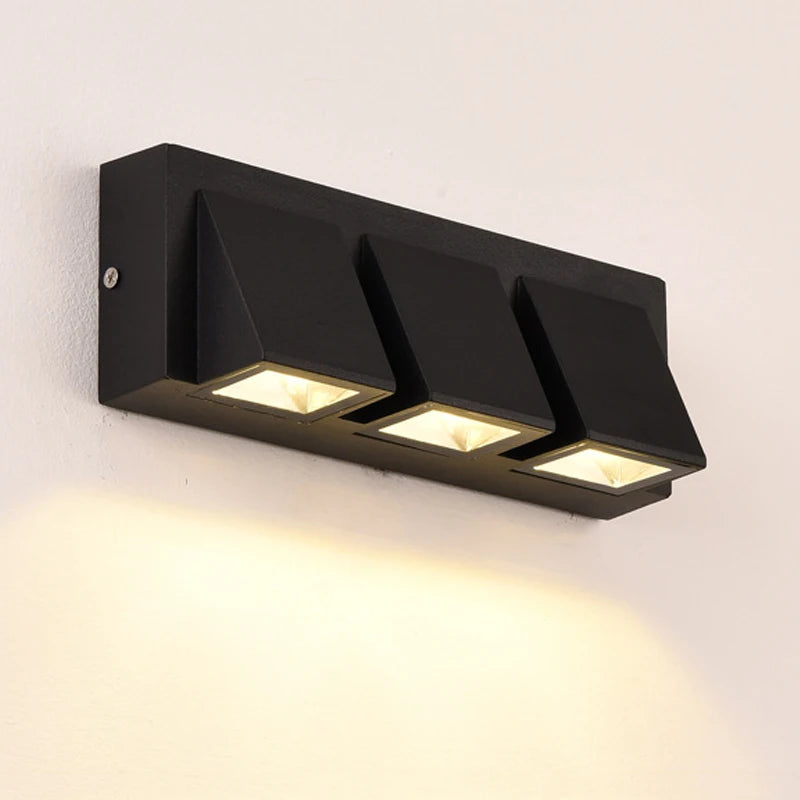 Home Decor 5W 15W LED Wall Light Indoor Outdoor Waterproof Aluminum Three-head Wall Lamp for Garden Porch Bedroom Stairs Lights