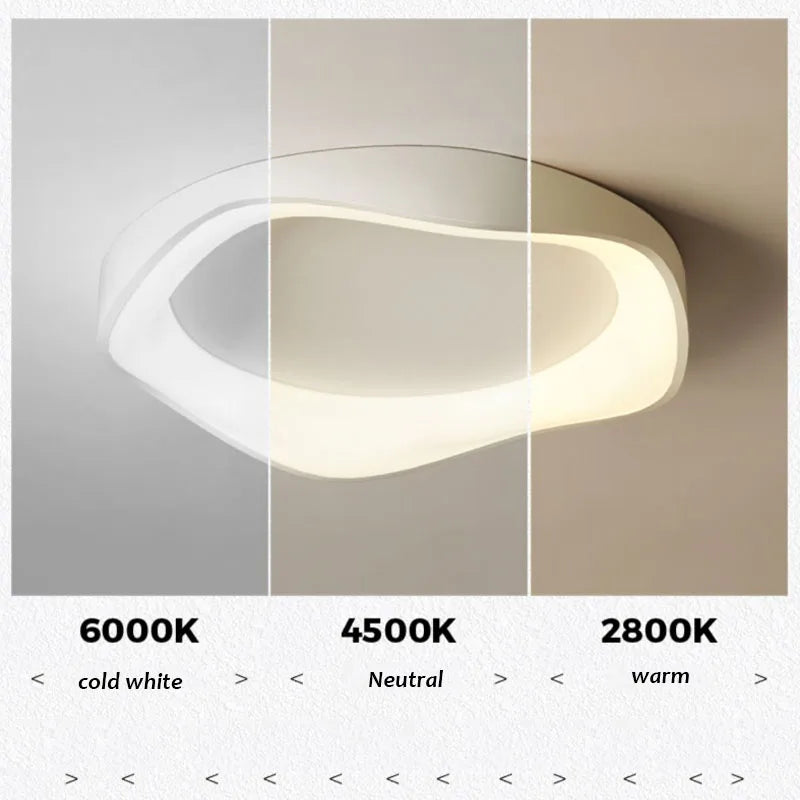 Minimalist Modern Cream Style LED Ceiling Lights - Black White Grey Flower Shaped Lights Living Room Bedroom Dining Room