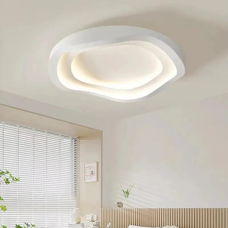 Minimalist Modern Cream Style LED Ceiling Lights - Black White Grey Flower Shaped Lights Living Room Bedroom Dining Room