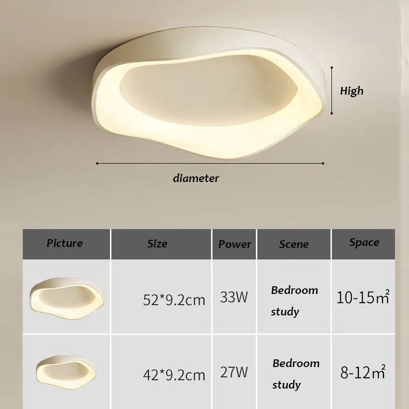 Minimalist Modern Cream Style LED Ceiling Lights - Black White Grey Flower Shaped Lights Living Room Bedroom Dining Room