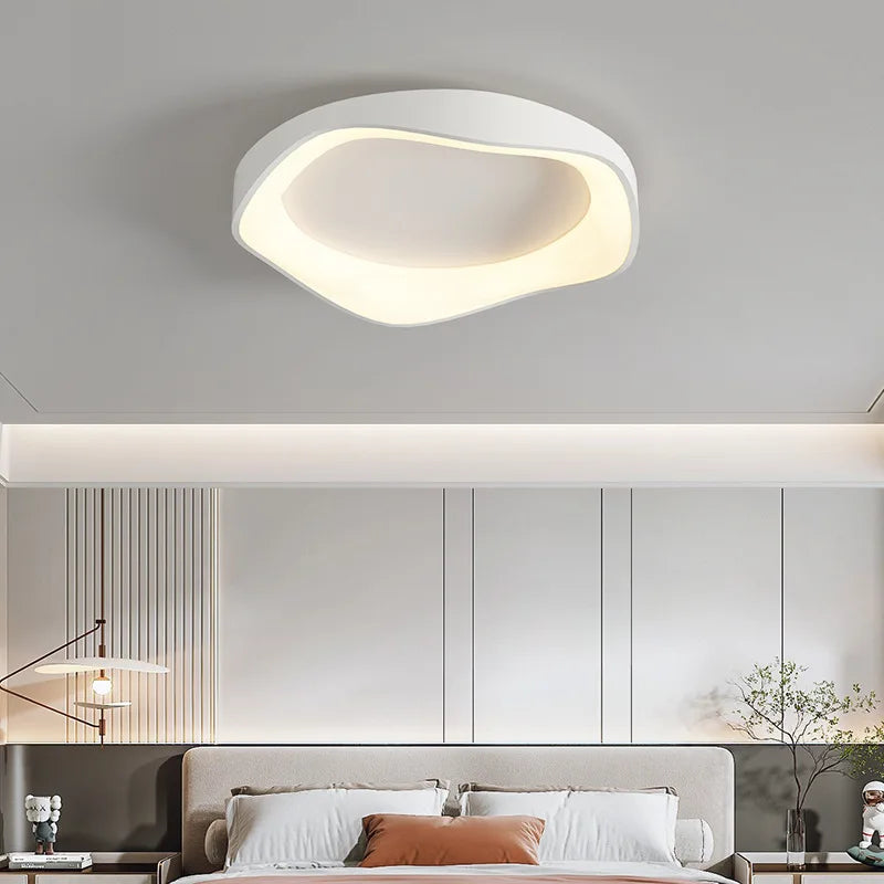 Minimalist Modern Cream Style LED Ceiling Lights - Black White Grey Flower Shaped Lights Living Room Bedroom Dining Room