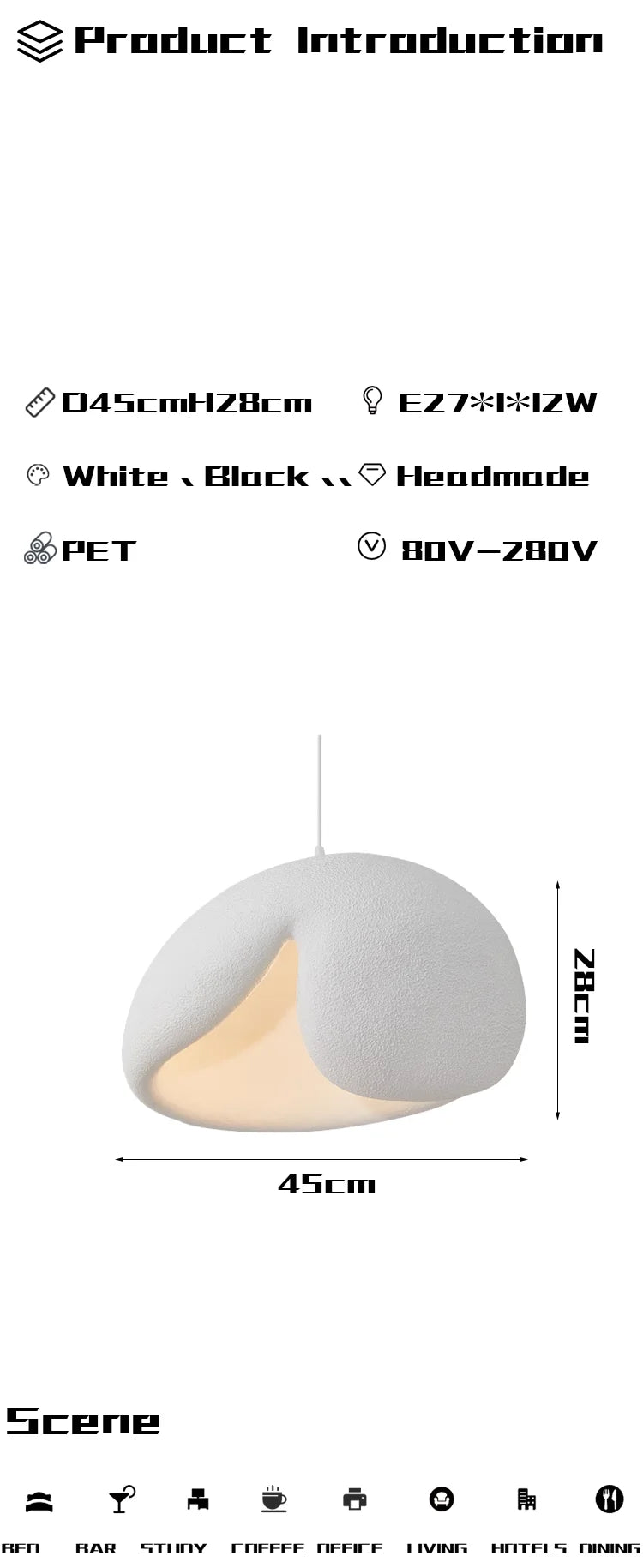 Nordic Minimalist Wabi Sabi Wind E27 Led Pendant Lights Dining Room Bar Loft Bedroom Home Decor Chandelier Hanging Lamp Fixtures