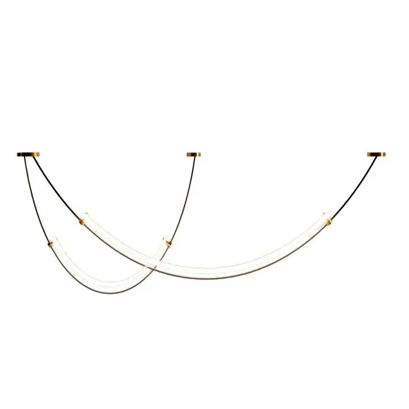 Nordic Modern Home Decoration Hanging Chandelier Lustre Minimalist Line Design Led Lights Living Dining Hotel Salon Chandeliers