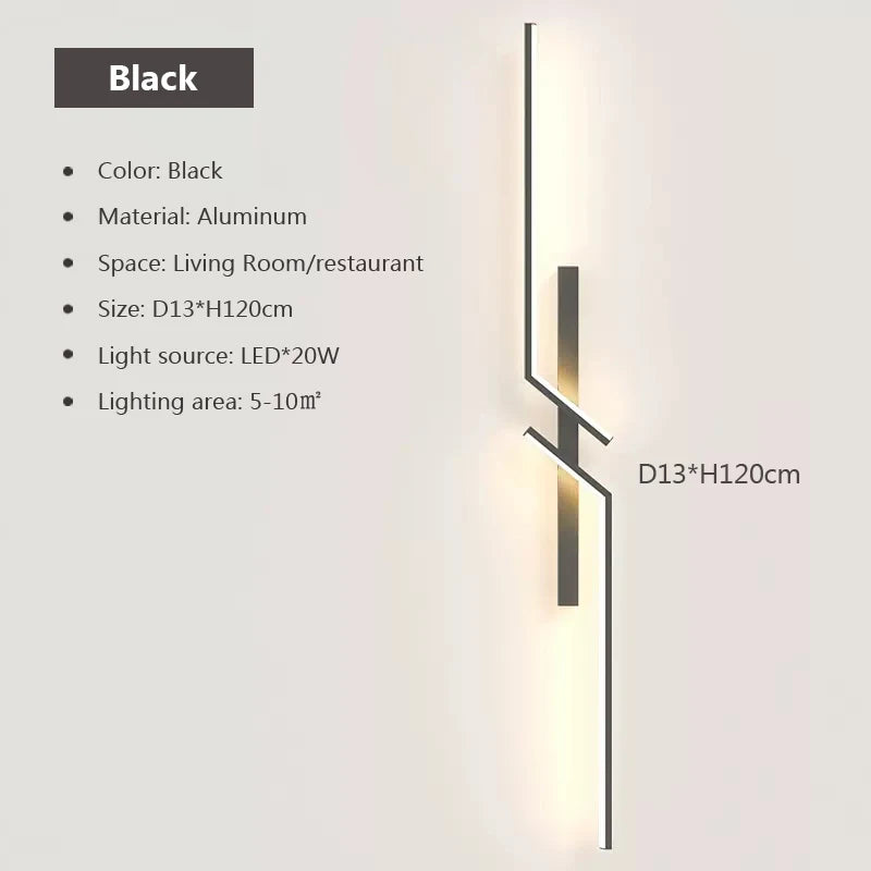 Modern LED Wall Lamp Long Bar Light Home Decor Living Room Bedroom Minimalist Wall Scone Bedside Background Interior Lighting