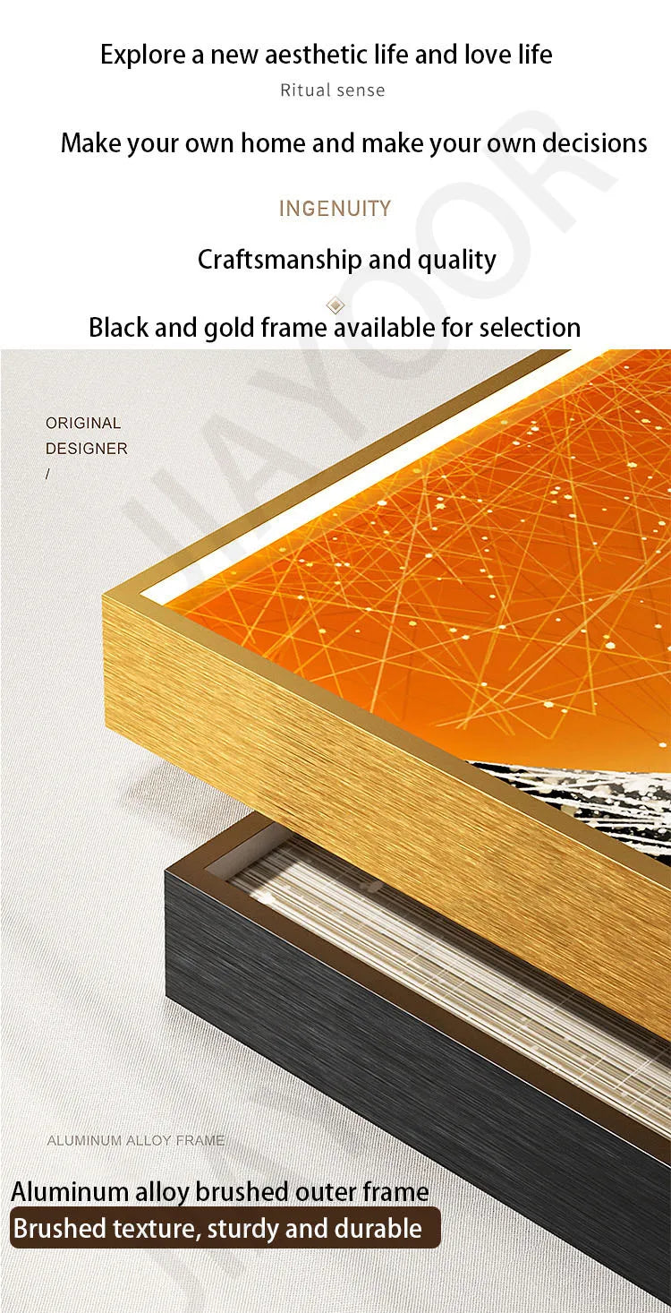 Modern Minimalist Living Room Decoration Paintingled Light Mural Luxurious Floor Painting Sofa Background Wall Hanging Painting