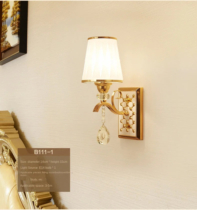 New Modern  Minimalist LED  Wall Lamp Bedroom Night Light Living Room Background Wall Crystal Bedside Lamp