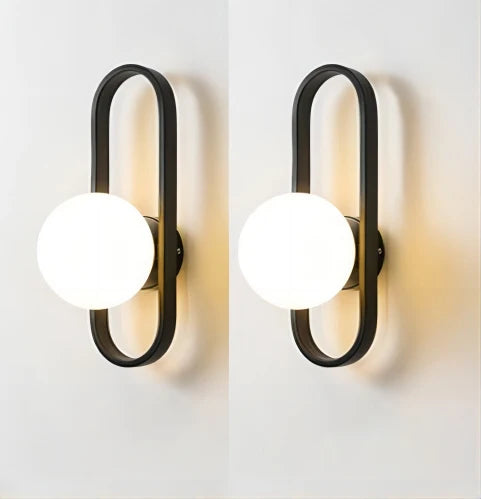 Modern Minimalist LED Wall LampS Bedroom Bedside LED E27 Wall Sconce Lamp Staircase Living Room Background Wall Glass Wall Light