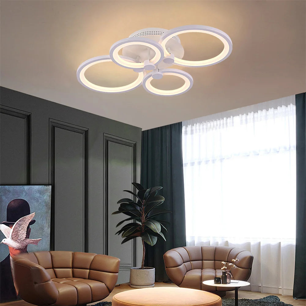 Led Ceiling Light Modern Home Decor Lighting Flush Mounted Lustre White Acrylic Chandelier Fixture Bedroom Dining Living Room