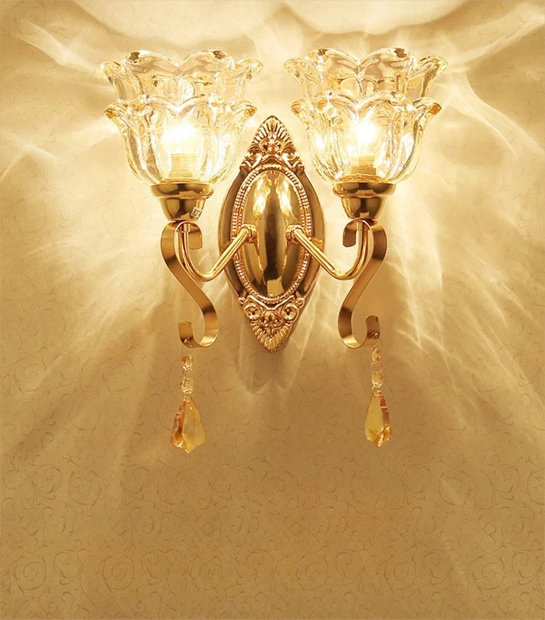 New Modern  Minimalist LED  Wall Lamp Bedroom Night Light Living Room Background Wall Crystal Bedside Lamp