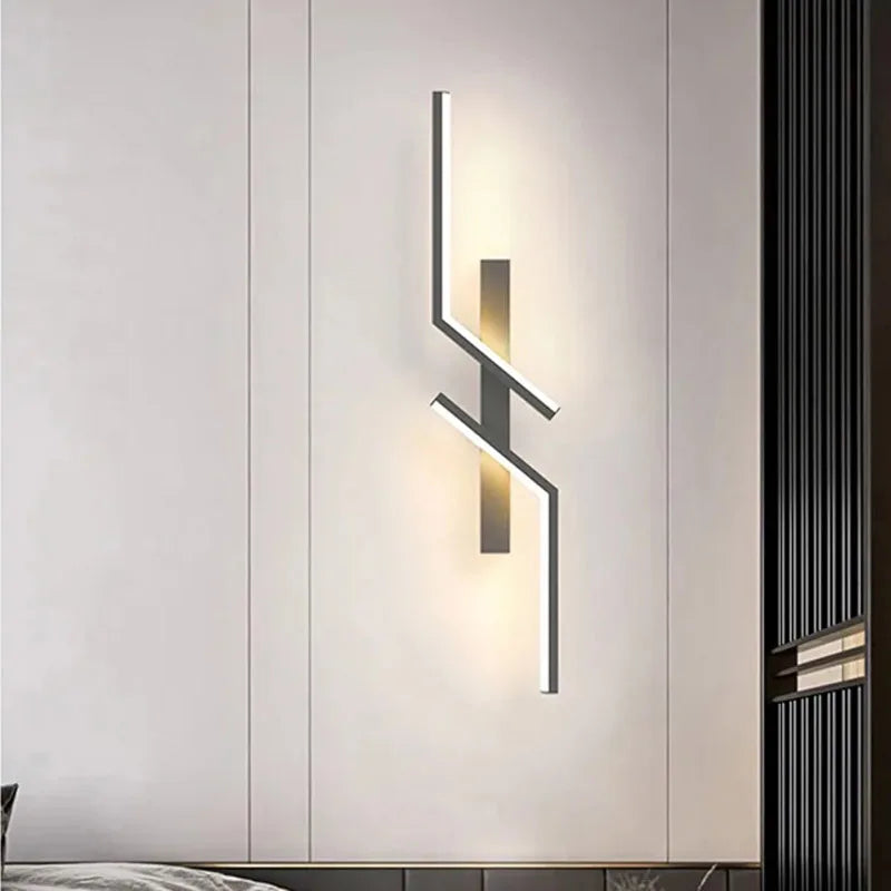 Modern LED Wall Lamp Long Bar Light Home Decor Living Room Bedroom Minimalist Wall Scone Bedside Background Interior Lighting