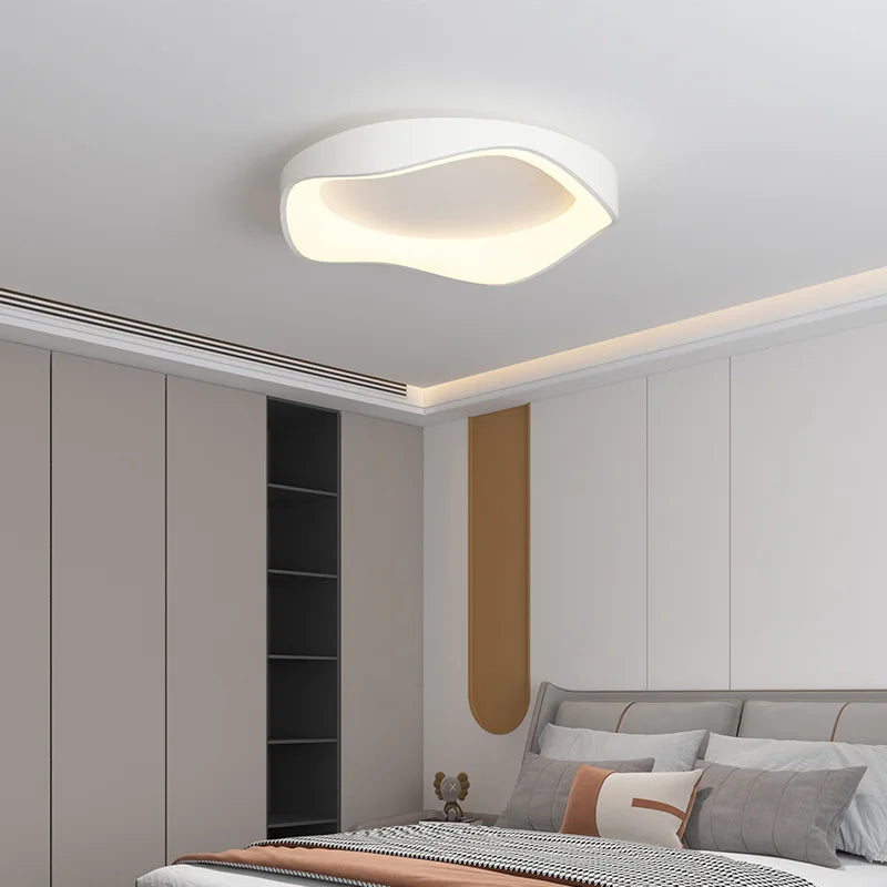 Minimalist Modern Cream Style LED Ceiling Lights - Black White Grey Flower Shaped Lights Living Room Bedroom Dining Room