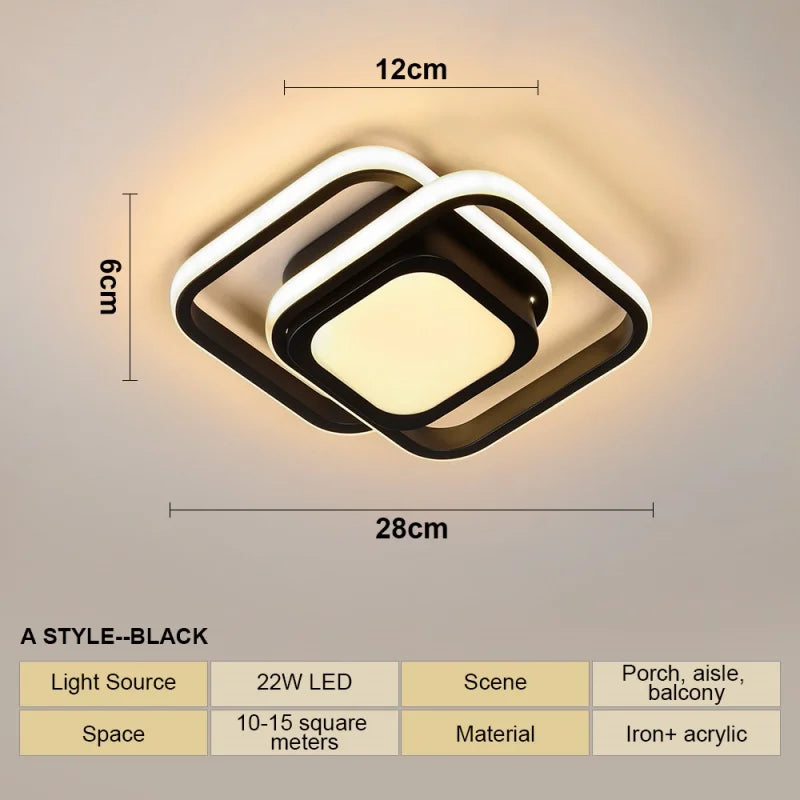 Modern LED Ceiling Light Minimalist Line Ceiling Lamp for Corridor Entryway Staircase Aisle Indoor Decor Corner Lighting Fixture
