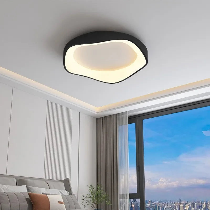 Minimalist Modern Cream Style LED Ceiling Lights - Black White Grey Flower Shaped Lights Living Room Bedroom Dining Room