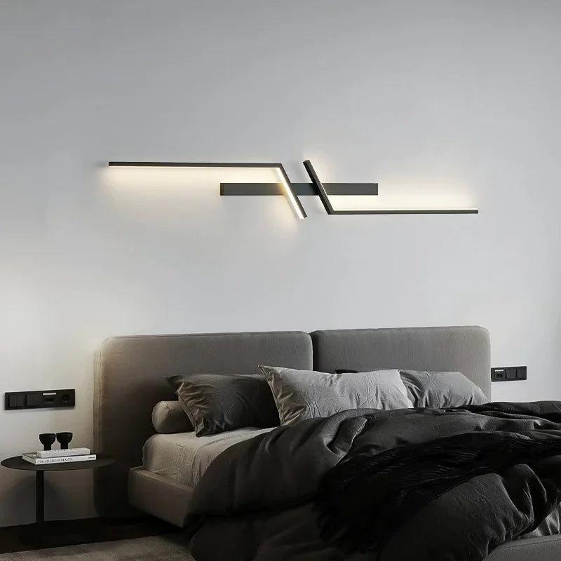 Modern LED Wall Lamp Long Bar Light Home Decor Living Room Bedroom Minimalist Wall Scone Bedside Background Interior Lighting