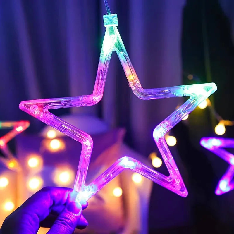 LED Strip Light Christmas Pendant Lights Romantic Home Deco Colourful Start Moon Light Suspension Decoration 3.5M Hanglamp Decor