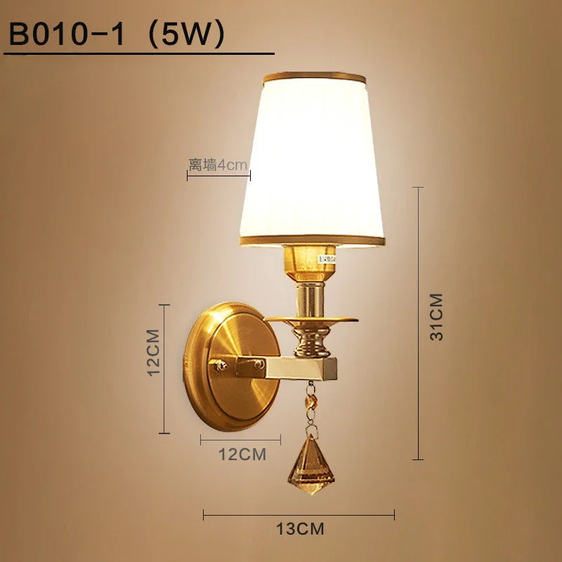 New Modern  Minimalist LED  Wall Lamp Bedroom Night Light Living Room Background Wall Crystal Bedside Lamp