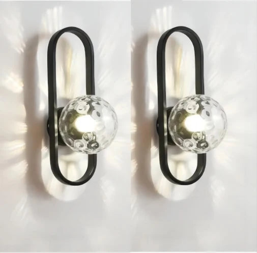 Modern Minimalist LED Wall LampS Bedroom Bedside LED E27 Wall Sconce Lamp Staircase Living Room Background Wall Glass Wall Light