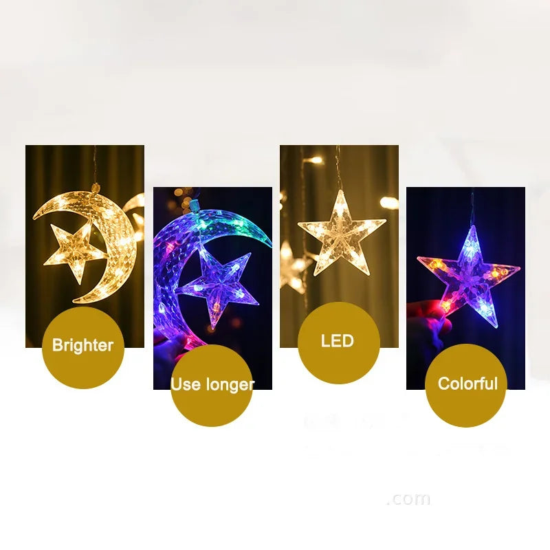 LED Strip Light Christmas Pendant Lights Romantic Home Deco Colourful Start Moon Light Suspension Decoration 3.5M Hanglamp Decor