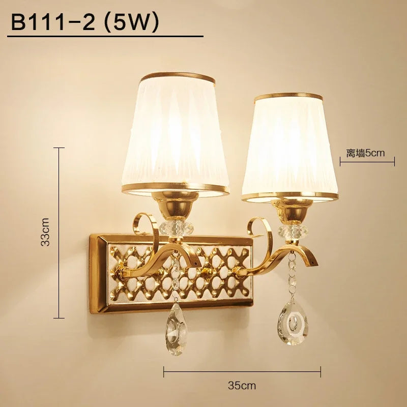 New Modern  Minimalist LED  Wall Lamp Bedroom Night Light Living Room Background Wall Crystal Bedside Lamp