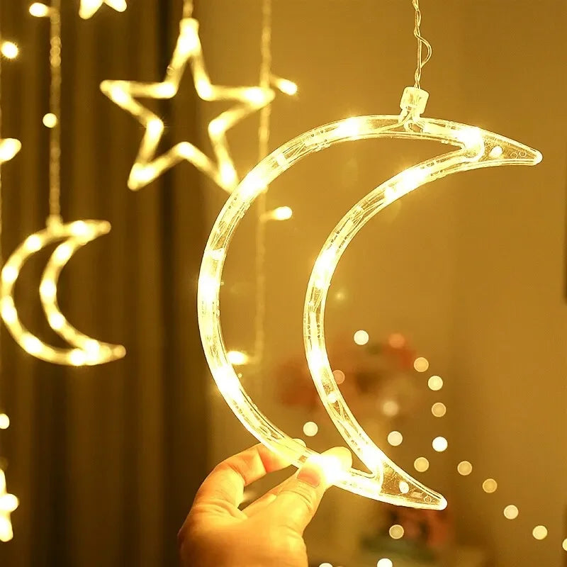 LED Strip Light Christmas Pendant Lights Romantic Home Deco Colourful Start Moon Light Suspension Decoration 3.5M Hanglamp Decor