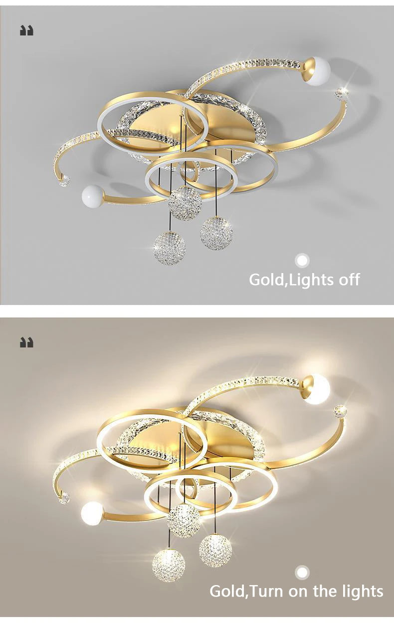 Minimalist LED ceiling lamp personalized creative ring ring living room lamp gold atmosphere bedroom study lamps and lanterns