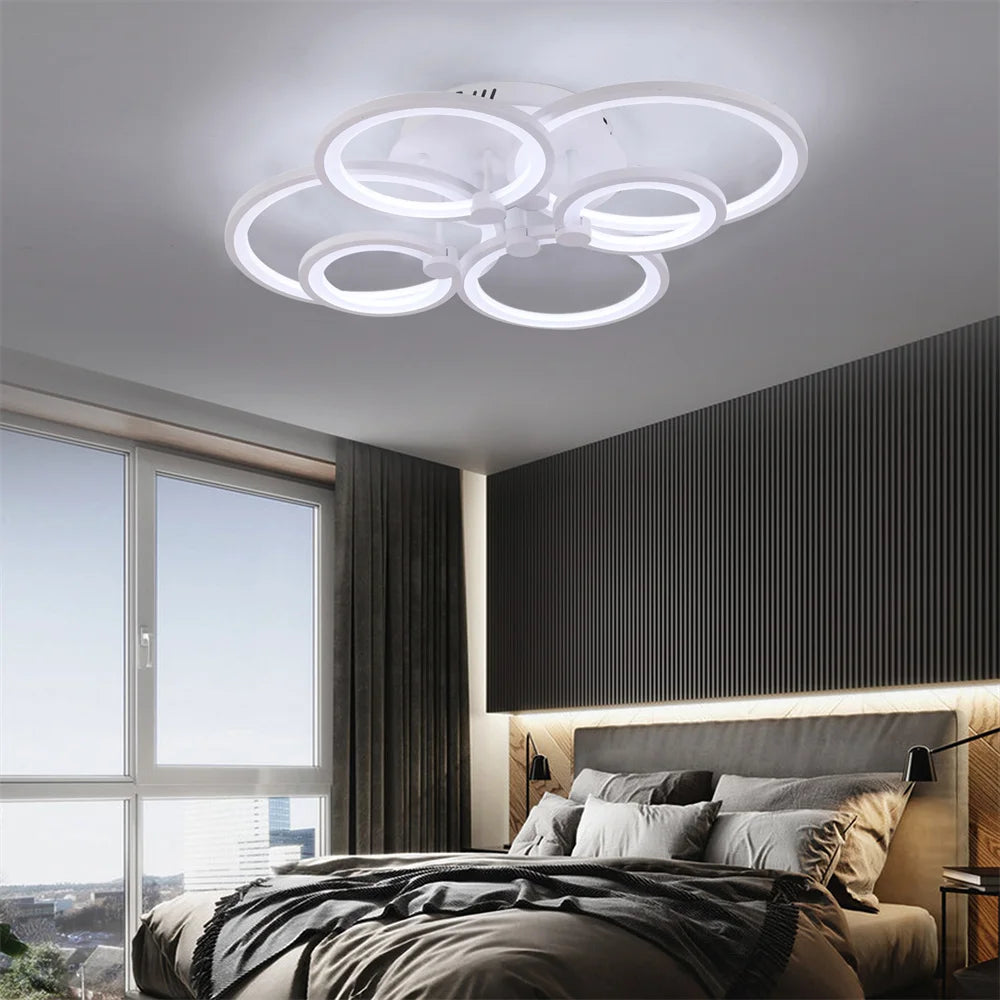 Led Ceiling Light Modern Home Decor Lighting Flush Mounted Lustre White Acrylic Chandelier Fixture Bedroom Dining Living Room