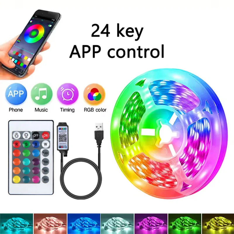 3M/3.28Ft-40M/131Ft LED Strip Lights APP Control Color Changing RGB Led Light Flexible Lamp Tape for Room Decoration