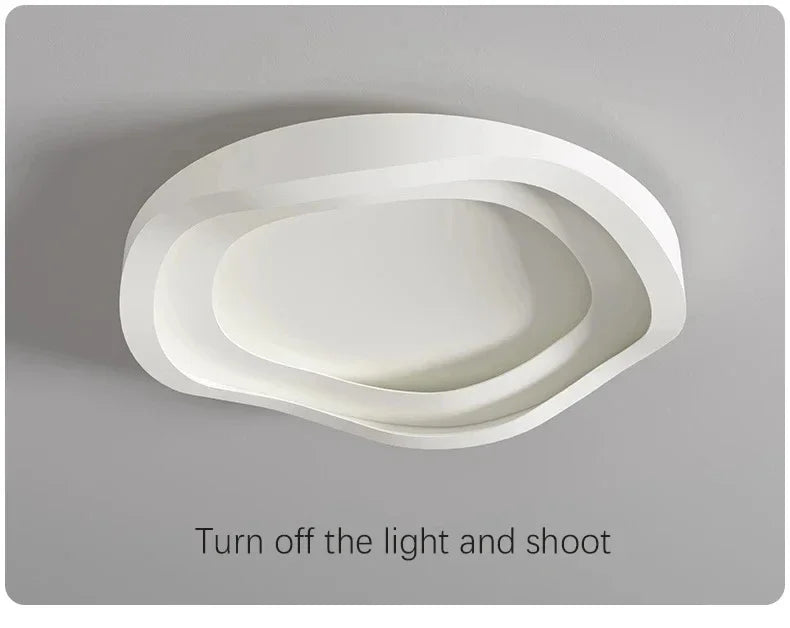 Minimalist Modern Cream Style LED Ceiling Lights - Black White Grey Flower Shaped Lights Living Room Bedroom Dining Room