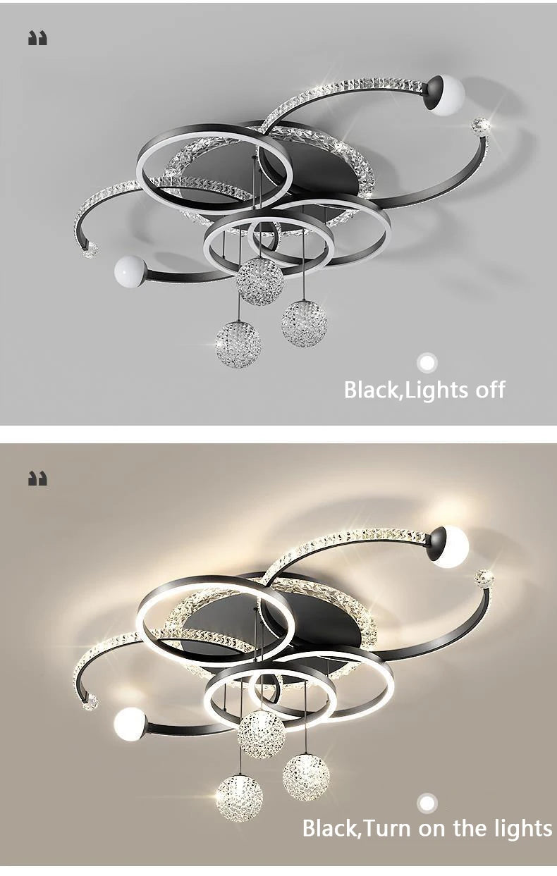 Minimalist LED ceiling lamp personalized creative ring ring living room lamp gold atmosphere bedroom study lamps and lanterns