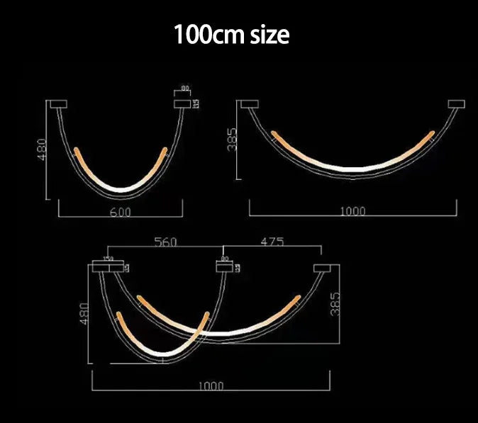 Nordic Modern Home Decoration Hanging Chandelier Lustre Minimalist Line Design Led Lights Living Dining Hotel Salon Chandeliers