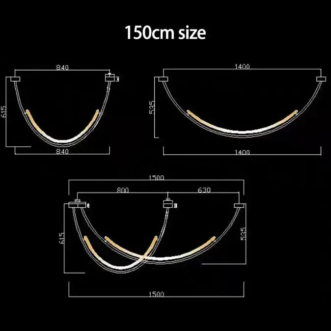 Nordic Modern Home Decoration Hanging Chandelier Lustre Minimalist Line Design Led Lights Living Dining Hotel Salon Chandeliers