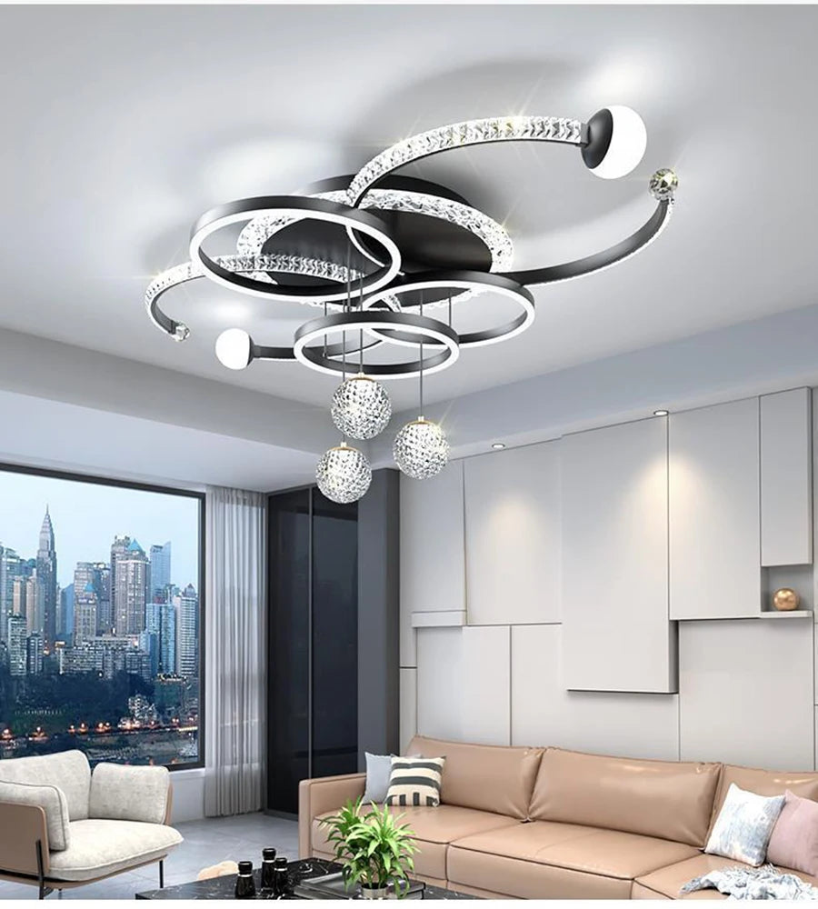 Minimalist LED ceiling lamp personalized creative ring ring living room lamp gold atmosphere bedroom study lamps and lanterns