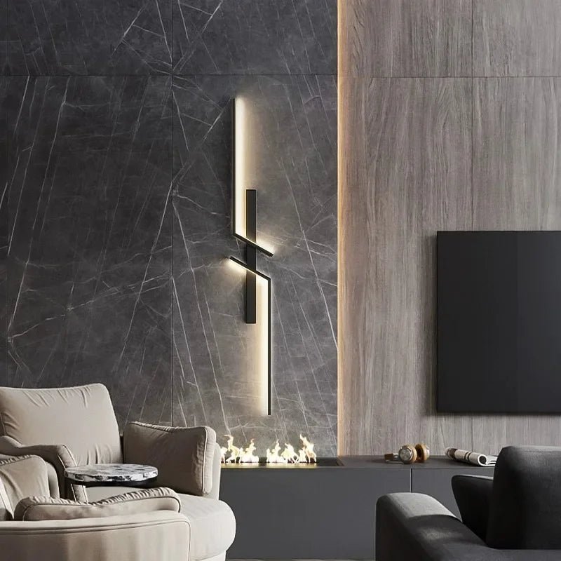 Modern LED Wall Lamp Long Bar Light Home Decor Living Room Bedroom Minimalist Wall Scone Bedside Background Interior Lighting
