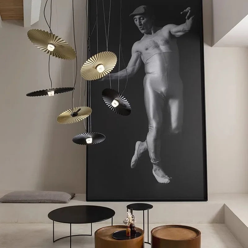 Modern Minimalist Pendant Light Creative Design Metal Lampshade Flower Lamp Clothing Store Living Room Bedroom Bar Decor Lights