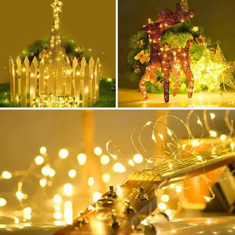LED Solar Light Outdoor Garden Fairy String Light Led Twinkle Waterproof Lamp for Christmas Patio Tree Party 6m/12m/23m/33m