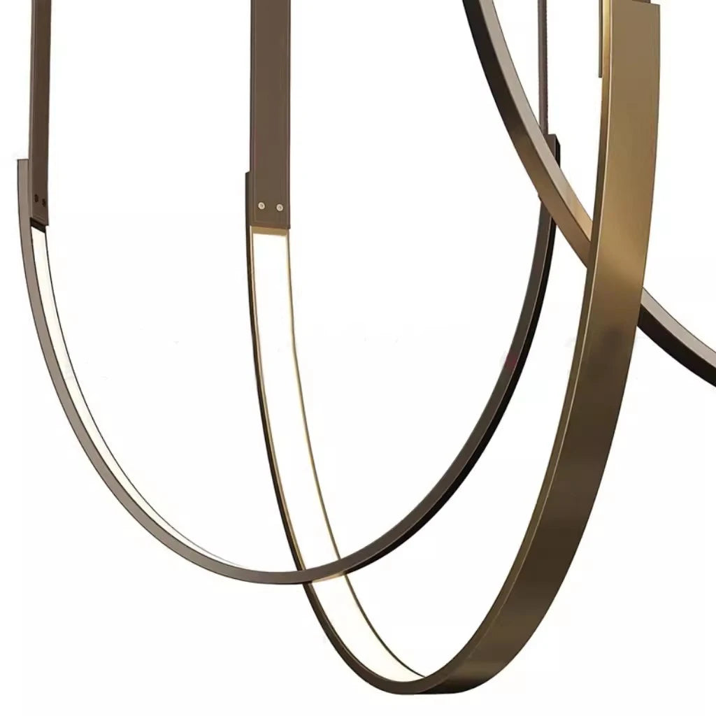 Minimalist metal line chandelier modern minimalist designer living room dining room hotel lobby leather U-shaped LED light