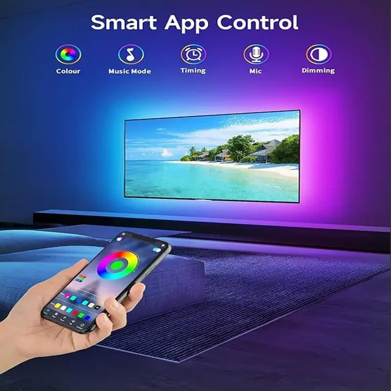 3M/3.28Ft-40M/131Ft LED Strip Lights APP Control Color Changing RGB Led Light Flexible Lamp Tape for Room Decoration
