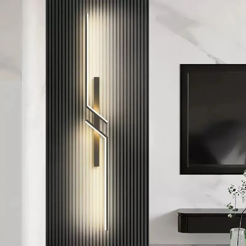 Modern LED Wall Lamp Long Bar Light Home Decor Living Room Bedroom Minimalist Wall Scone Bedside Background Interior Lighting