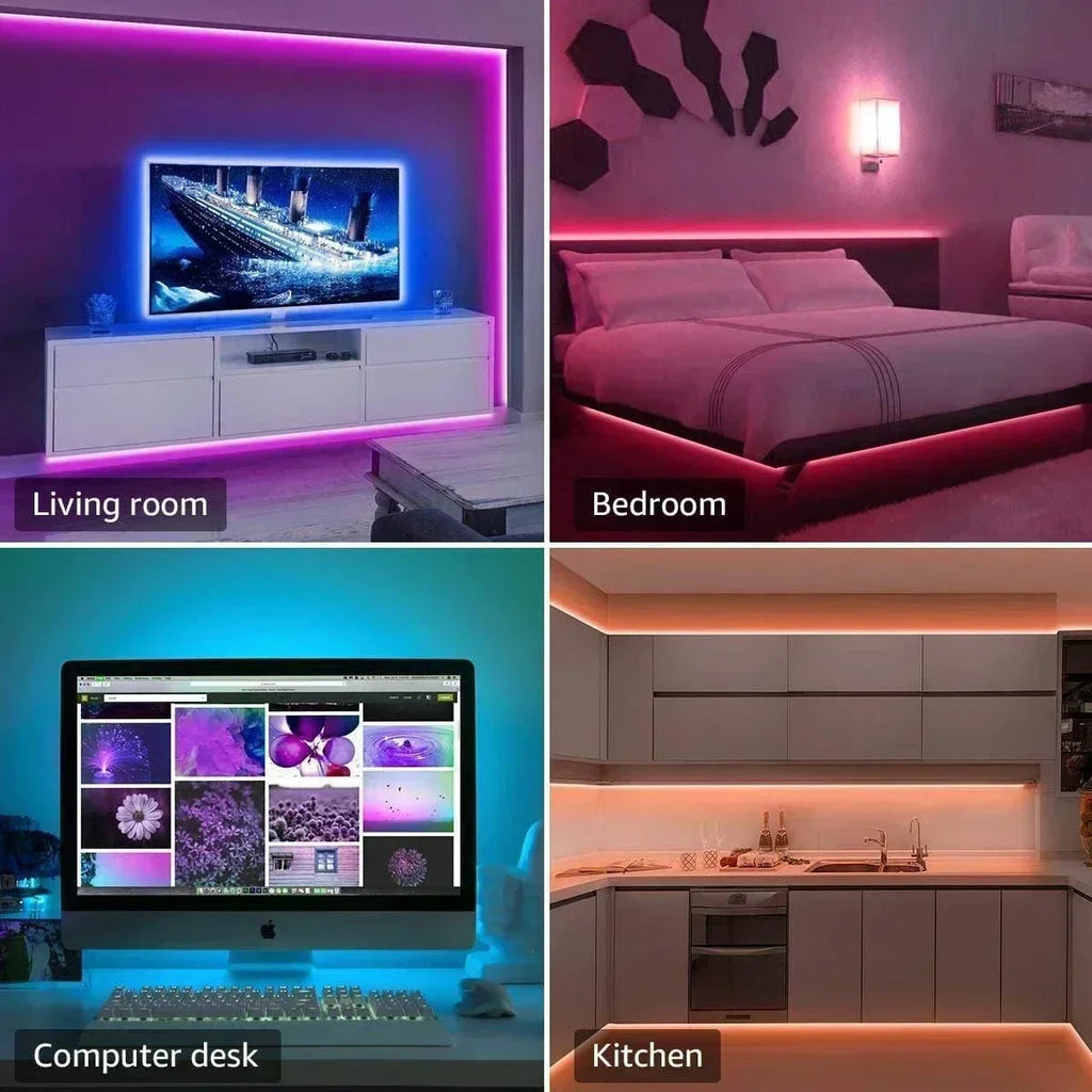 Smart LED Gaming Light Strip RGB 5050 USB 5V Music Sync 24/44key Remote APP Control Flexible Tape for Gaming Room TV Backlight