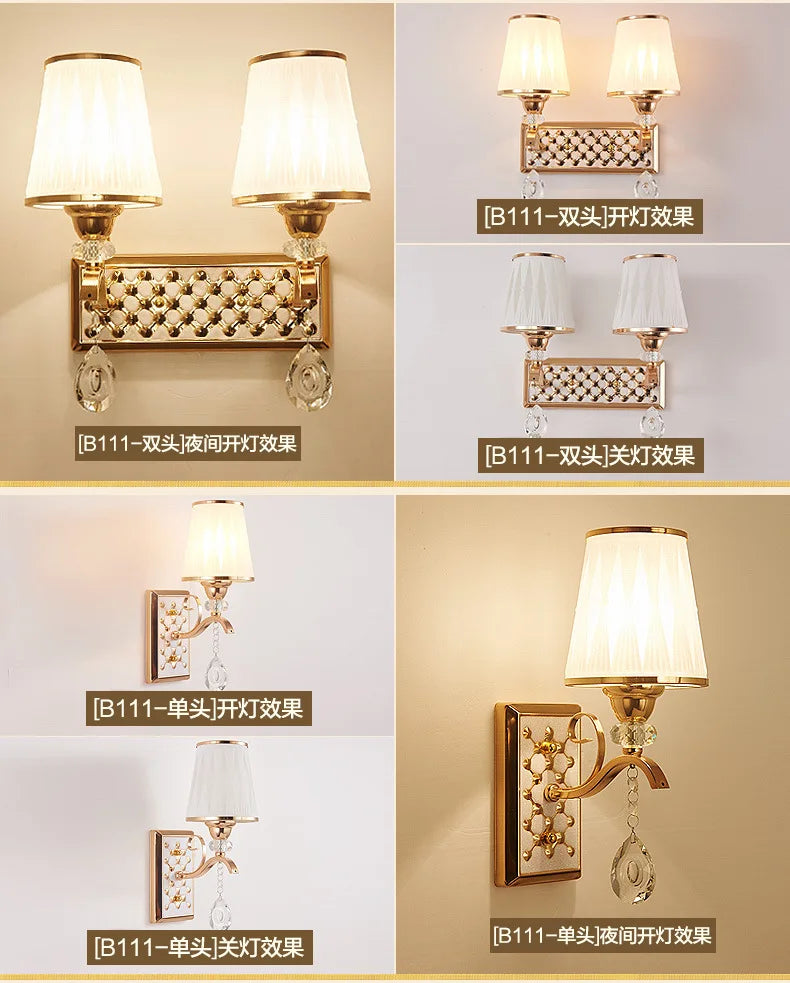 New Modern  Minimalist LED  Wall Lamp Bedroom Night Light Living Room Background Wall Crystal Bedside Lamp
