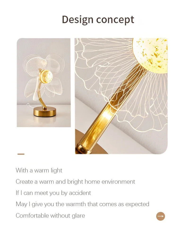 Luxury Minimalist Table Light Living Room Bedroom Bedside Home Interior Decorative Light USB Atmosphere AtmosphereTable Lamps