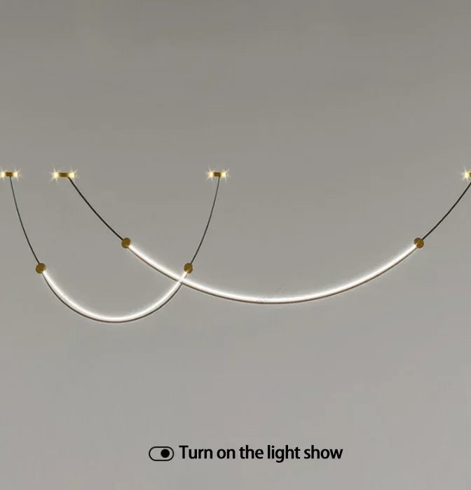 Nordic Modern Home Decoration Hanging Chandelier Lustre Minimalist Line Design Led Lights Living Dining Hotel Salon Chandeliers