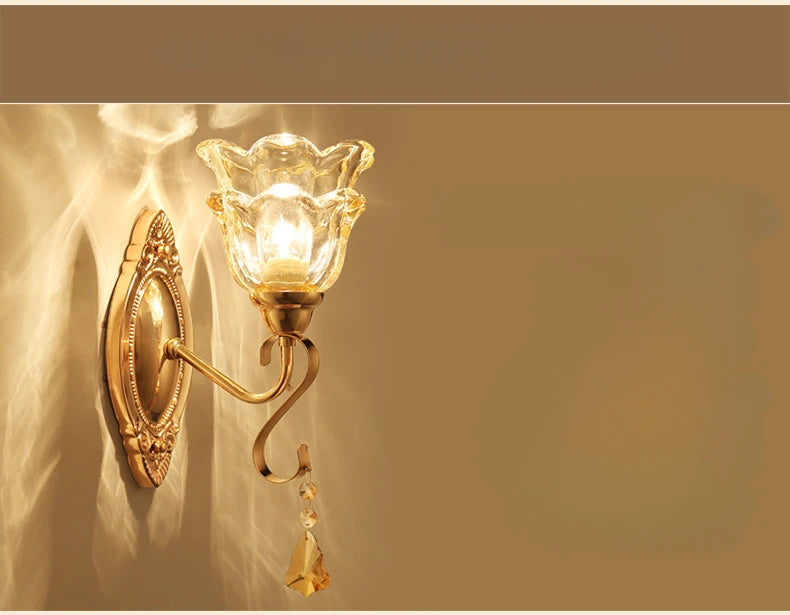 New Modern  Minimalist LED  Wall Lamp Bedroom Night Light Living Room Background Wall Crystal Bedside Lamp