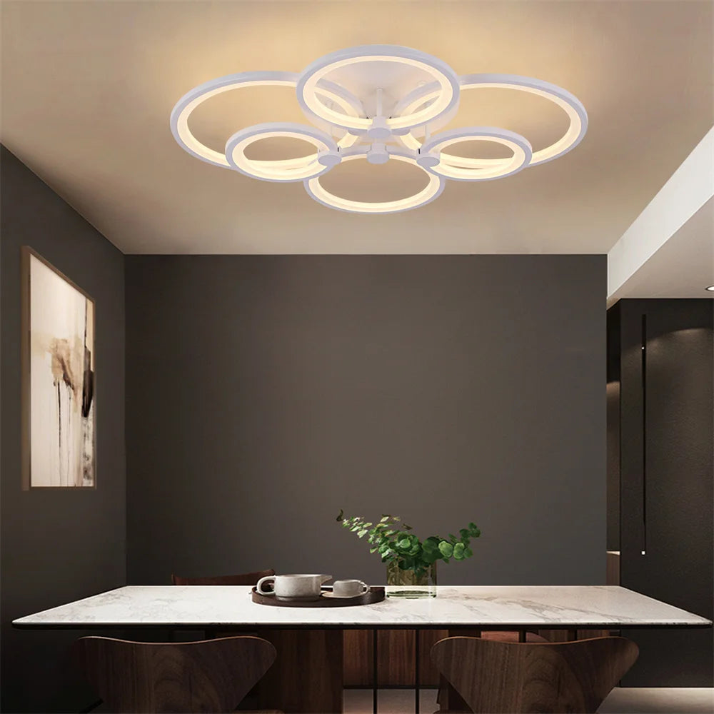 Led Ceiling Light Modern Home Decor Lighting Flush Mounted Lustre White Acrylic Chandelier Fixture Bedroom Dining Living Room