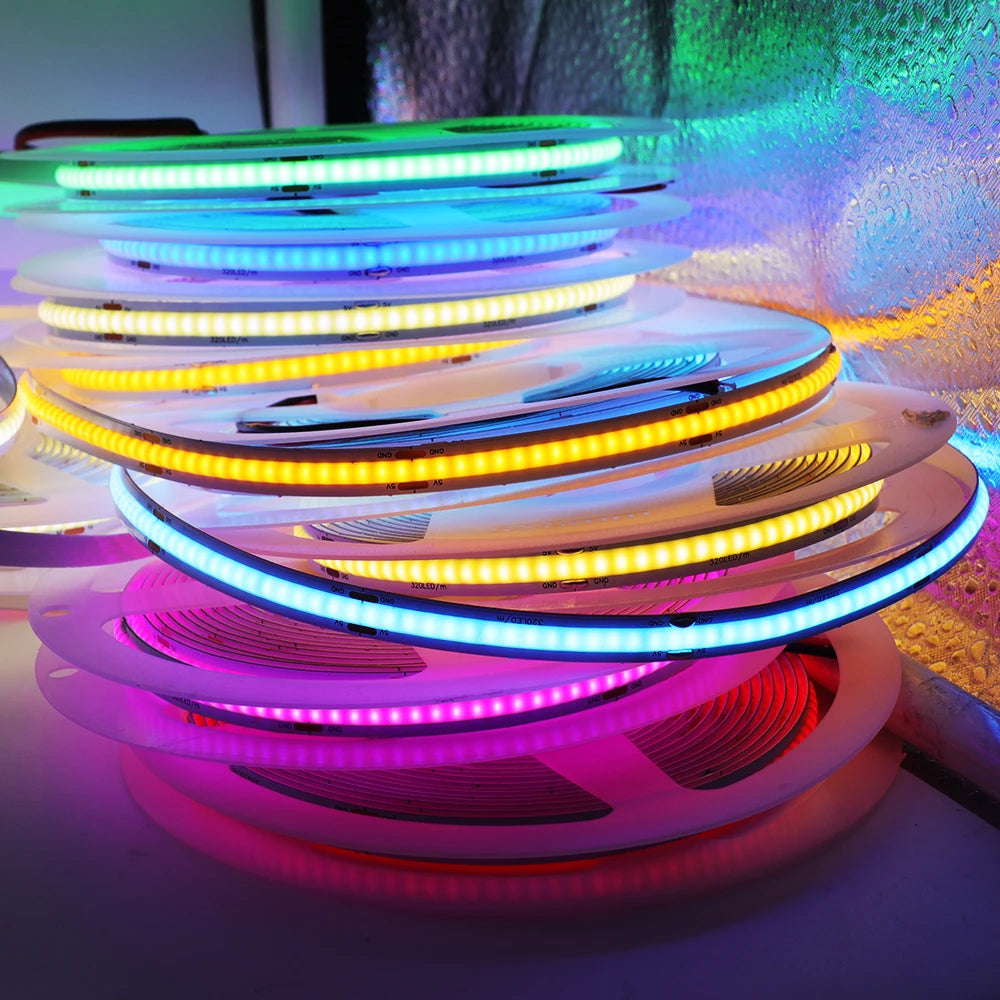 DC 5V USB COB Strip 3MM 5MM 8MM White/Pink/Red/White/Yellow/Yellow/Ice Blue/Green Flexible Ribbon Rope Home Decor TV Backlight